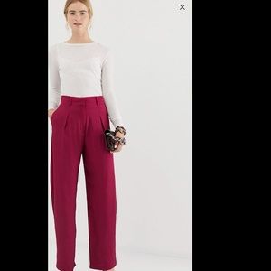 NWOT Fuschia High Waisted Straight Leg Pants ASOS